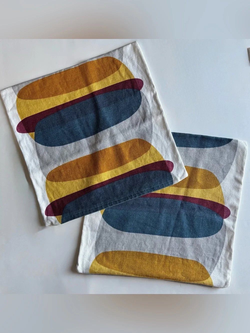 (Set/2) IKEA MALIN FIGUR 20x20 MCM Pillow Covers 100% Ramie